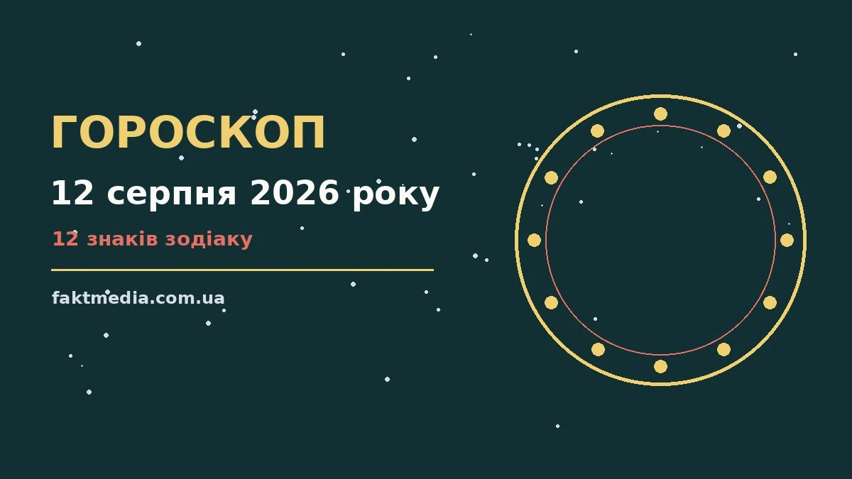 Гороскоп на 12 серпня 2026 року: на що звернути увагу про настрій, справи та гроші