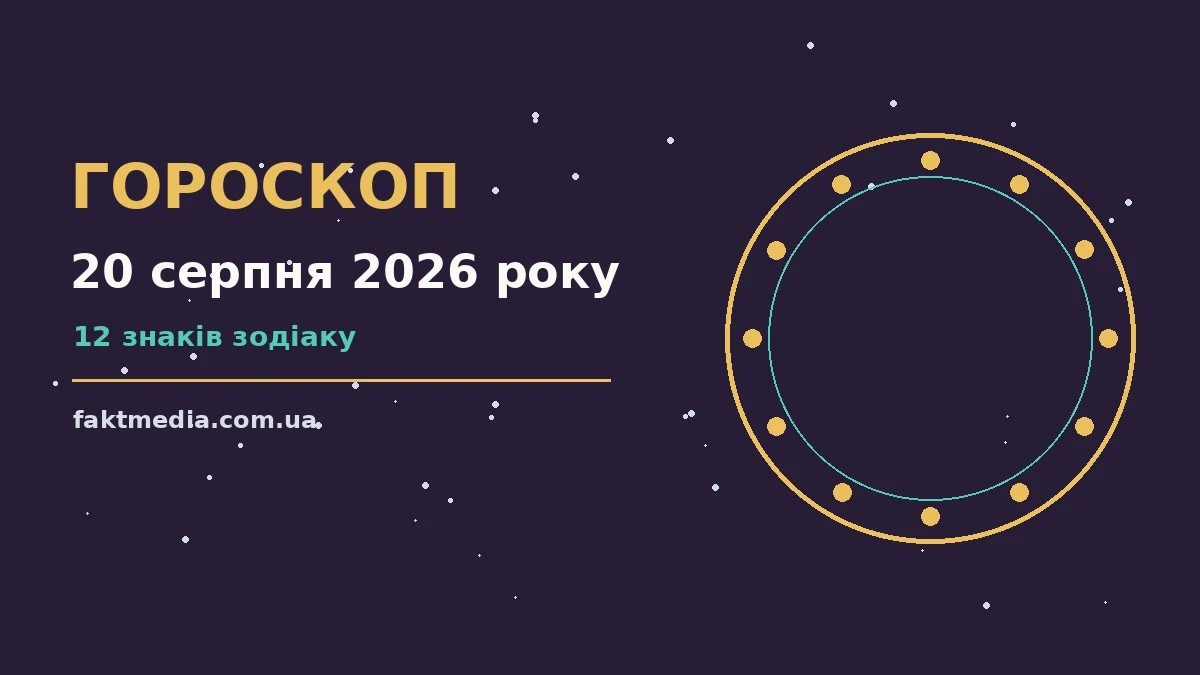 Гороскоп на 20 серпня 2026 року: на що звернути увагу про настрій, справи та гроші