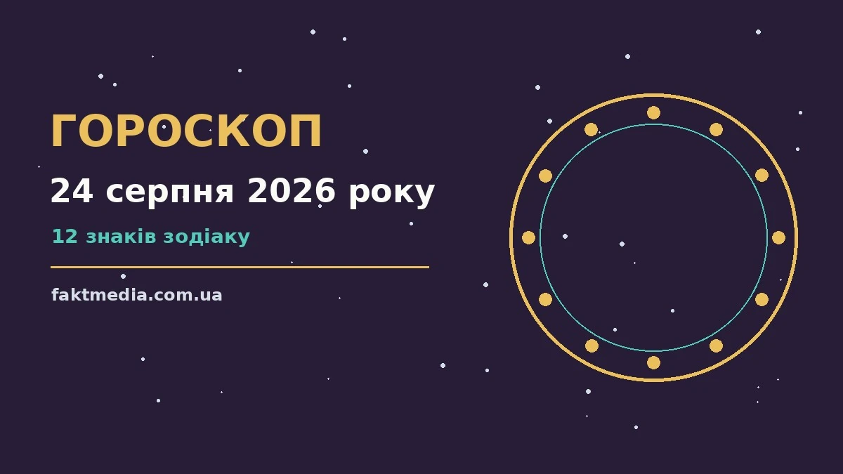 Гороскоп на 24 серпня 2026 року: на що звернути увагу про настрій, справи та гроші