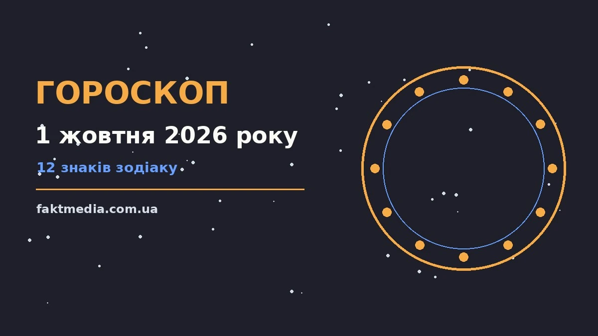 Гороскоп на 1 жовтня 2026 року: на що звернути увагу про настрій, справи та гроші