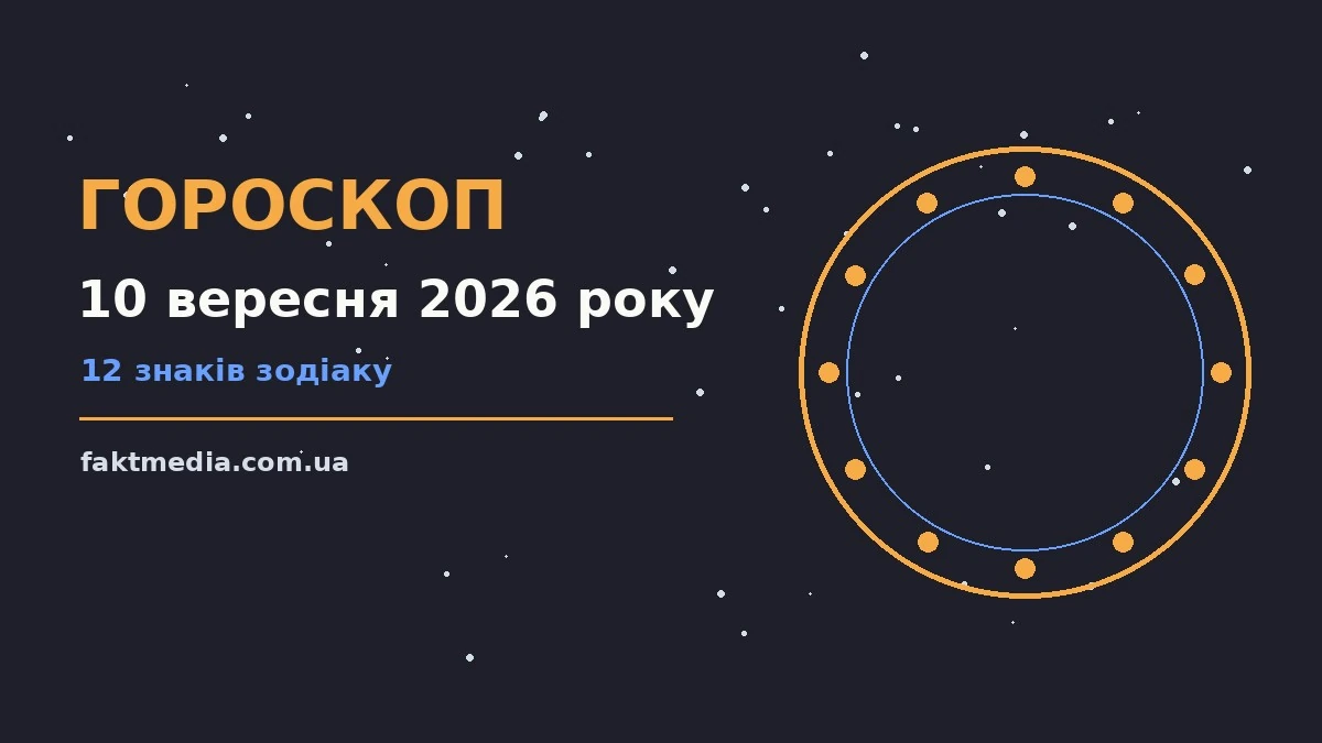 Гороскоп на 10 вересня 2026 року: на що звернути увагу про настрій, справи та гроші