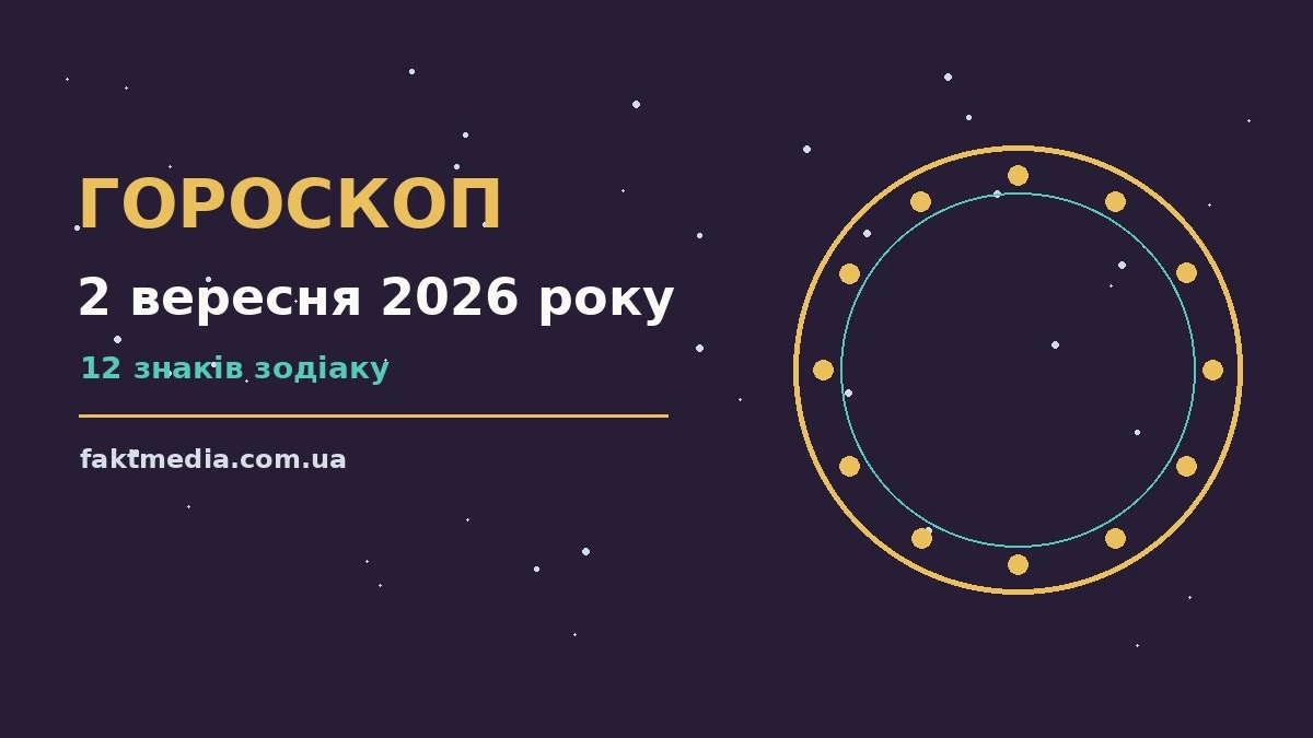 Гороскоп на 2 вересня 2026 року: на що звернути увагу про настрій, справи та гроші
