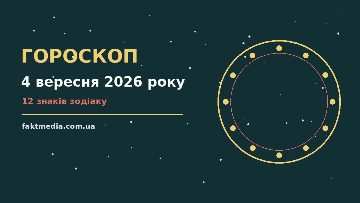 Гороскоп на 4 вересня 2026 року: на що звернути увагу про настрій, справи та гроші