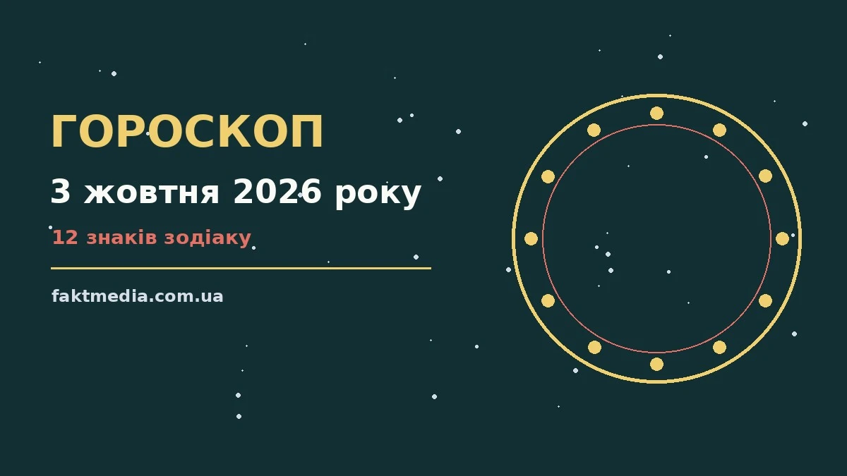 Гороскоп на 3 жовтня 2026 року: на що звернути увагу про настрій, справи та гроші