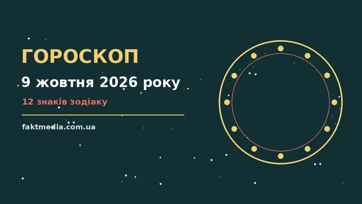Гороскоп на 9 жовтня 2026 року: на що звернути увагу про настрій, справи та гроші